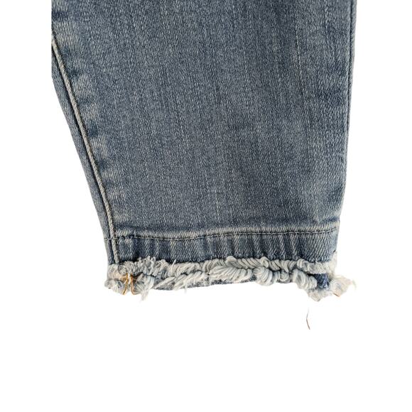 Frame Le High Skinny Jeans 27 Blue Distressed Denim Raw Hem Stretchy Mid Rise - Picture 5 of 14